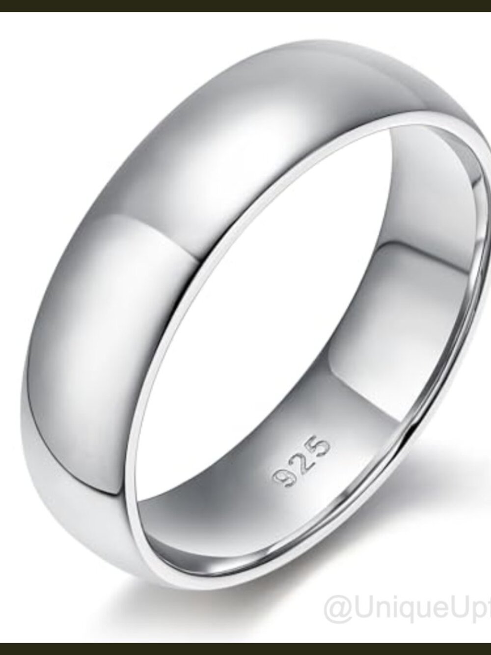 925 Sterling Silver Wedding Band Ring Rhodium Plated Tarnish Resistant Men's